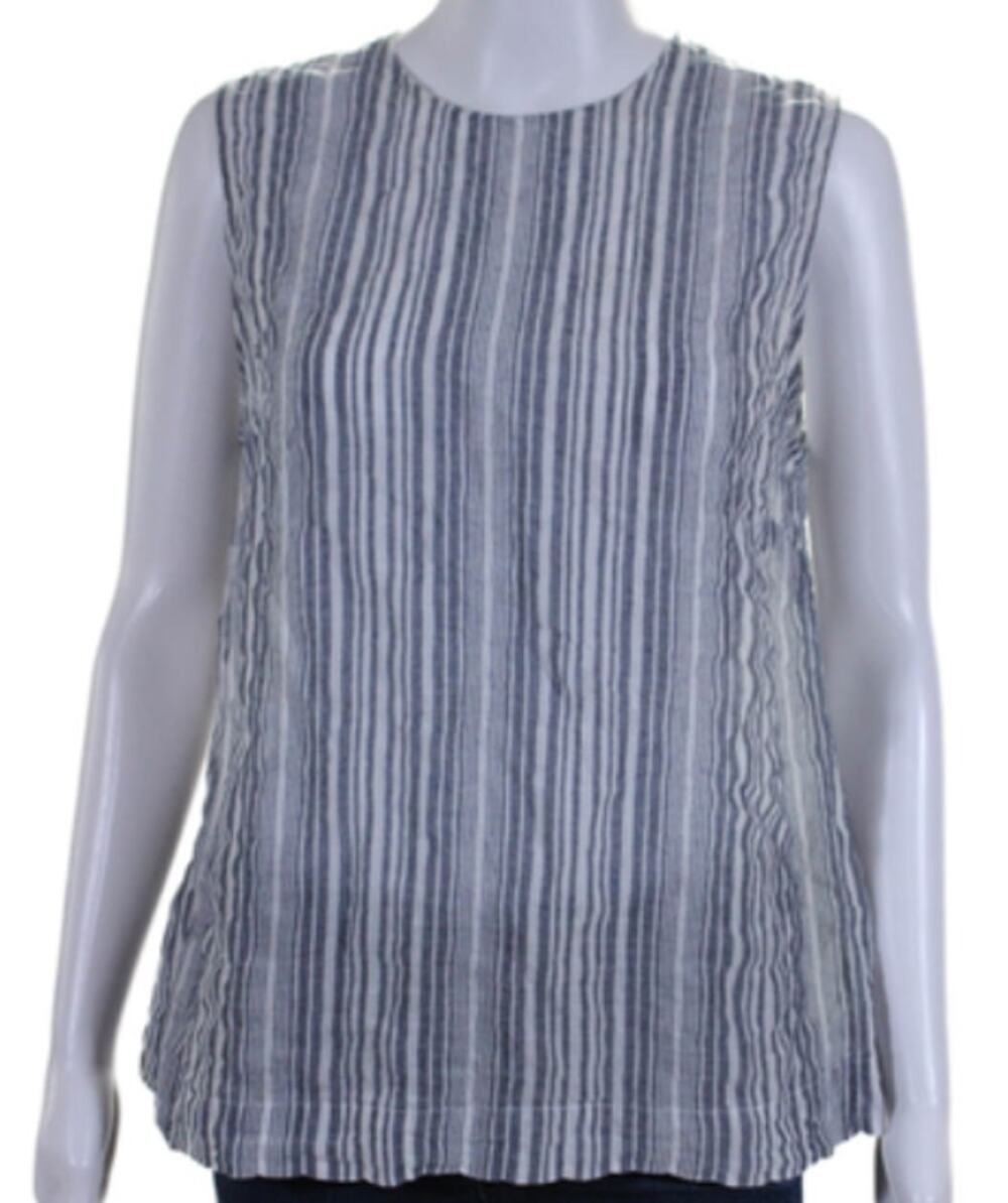 Jenni Kayne Blue and White Stripe sleeveless Shell top Size medium
